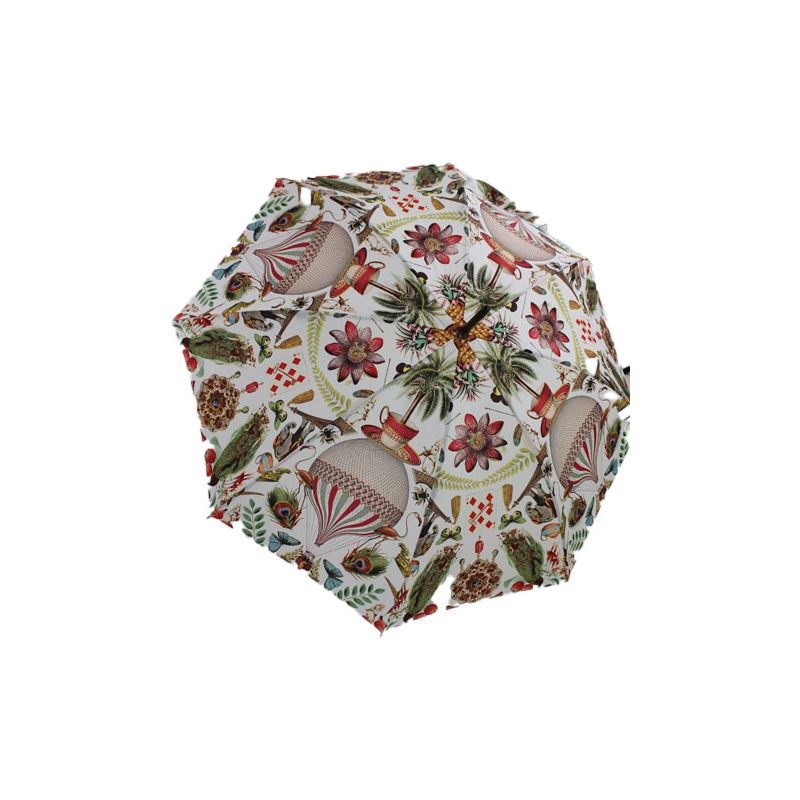 Parapluie canne de luxe blanc Jungle tropicale