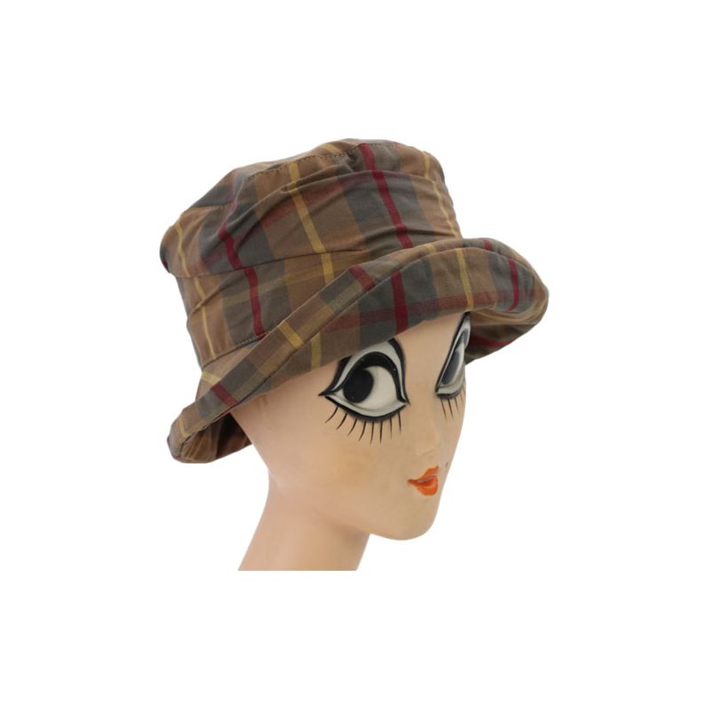 Chapeau de pluie tartan marron