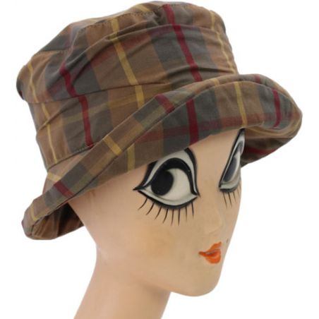 Chapeau de pluie tartan marron