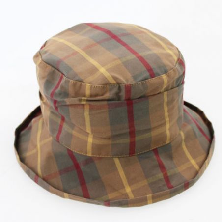 Chapeau de pluie tartan marron