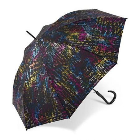 Parapluie droit Pierre Cardin noir effet métallique