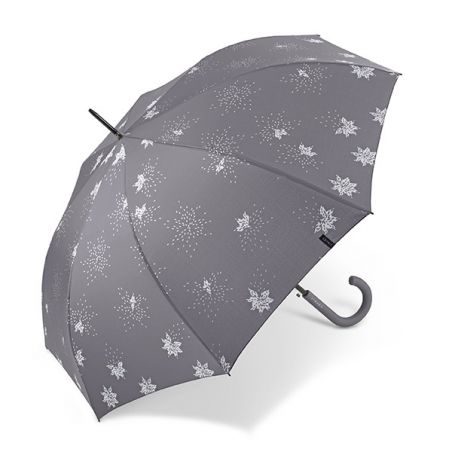 Parapluie canne Esprit Etoiles argent fond gris