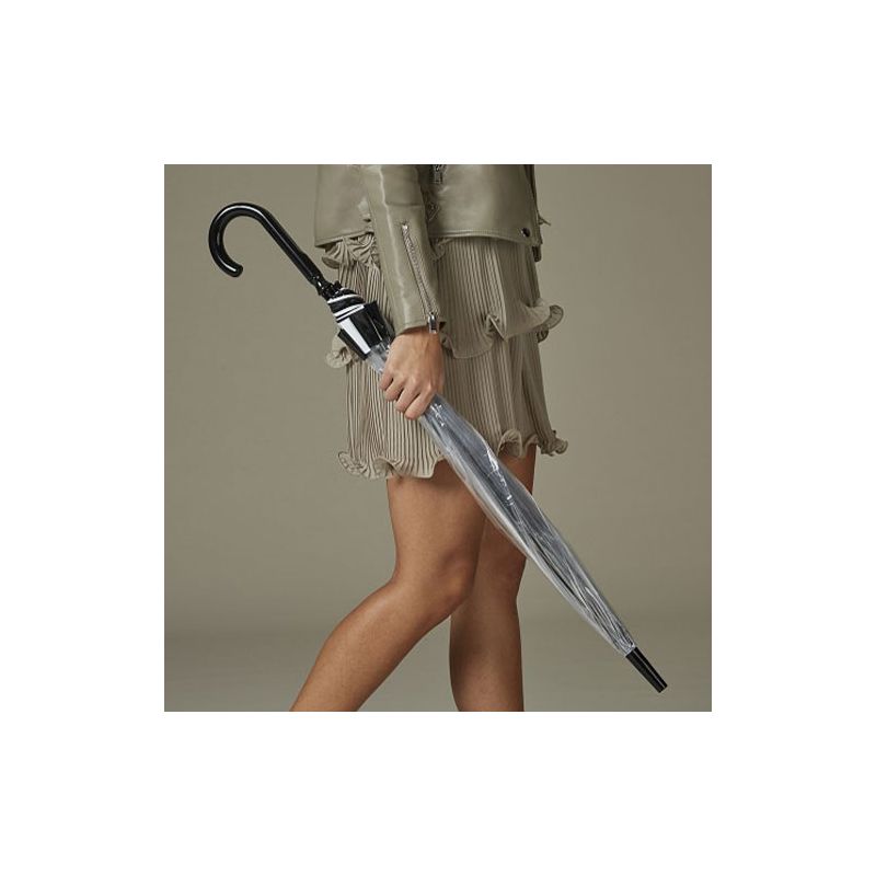 Parapluie cloche transparent damier noir et blanc
