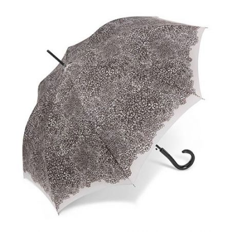 Parapluie original Cardin motif floral taupe