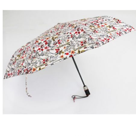 Parapluie pliant beige floral fabrication française