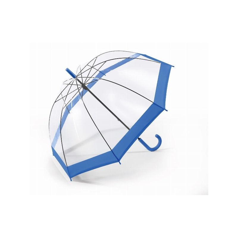 Parapluie cloche transparent bordure bleue
