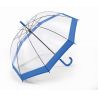 Parapluie cloche transparent bordure bleue