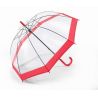 Parapluie cloche transparent bord rouge