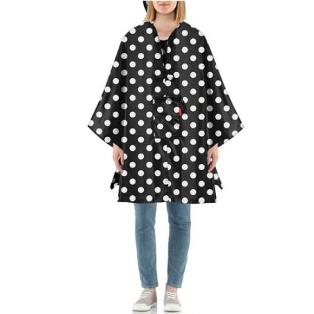 Poncho pour la pluie noir a pois