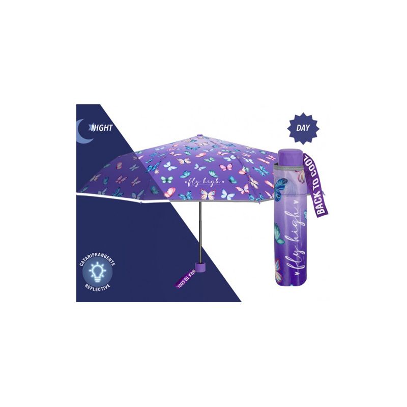 Petit parapluie pliant violet pour collégienne