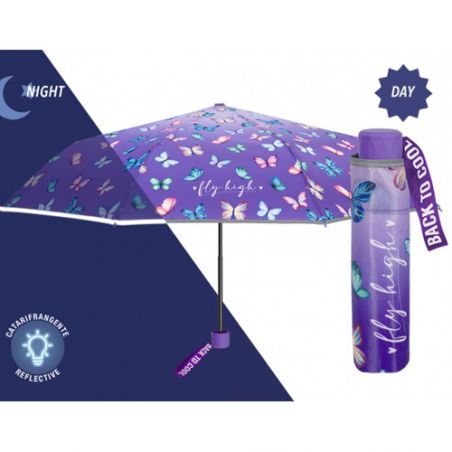 Petit parapluie pliant violet pour collégienne
