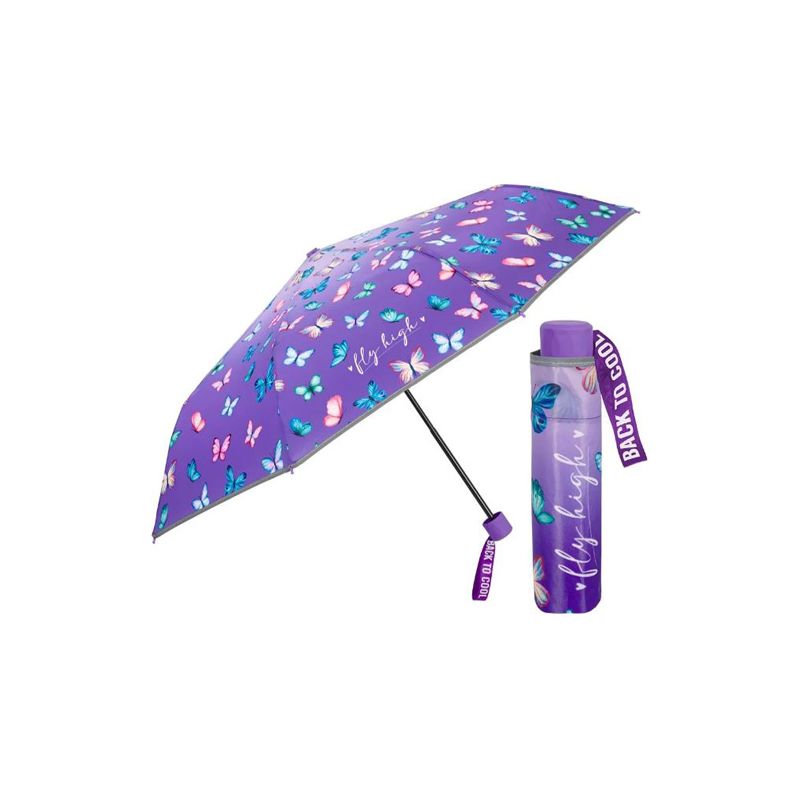 Petit parapluie pliant violet pour collégienne
