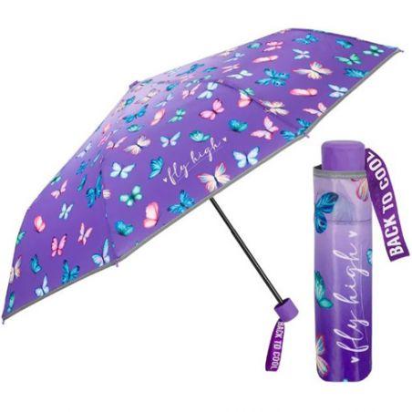 Petit parapluie pliant violet pour collégienne