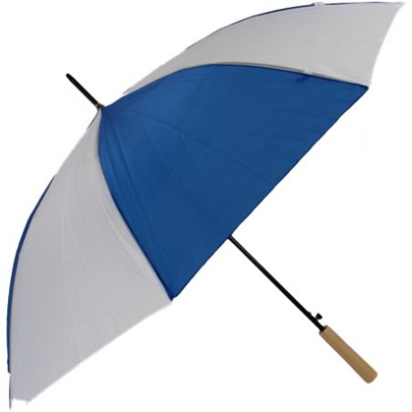 Parapluie poignée droite bleu et blanc