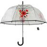 Parapluie cloche transparent coquelicot rouge