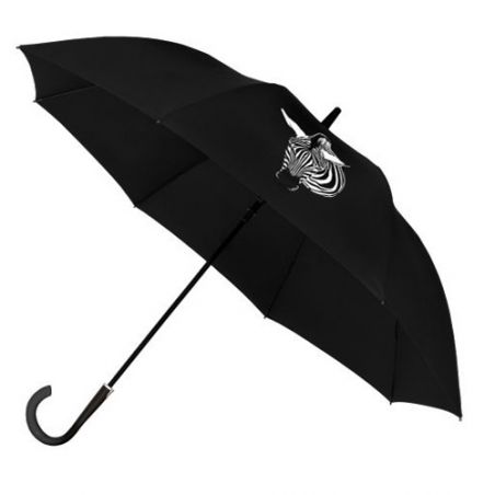 Parapluie noir fantaisie zèbre change de couleur