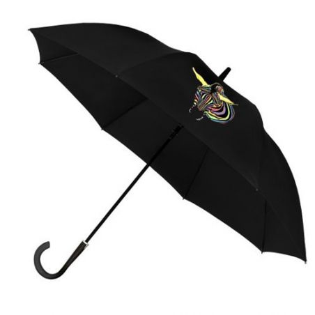 Parapluie noir fantaisie zèbre change de couleur