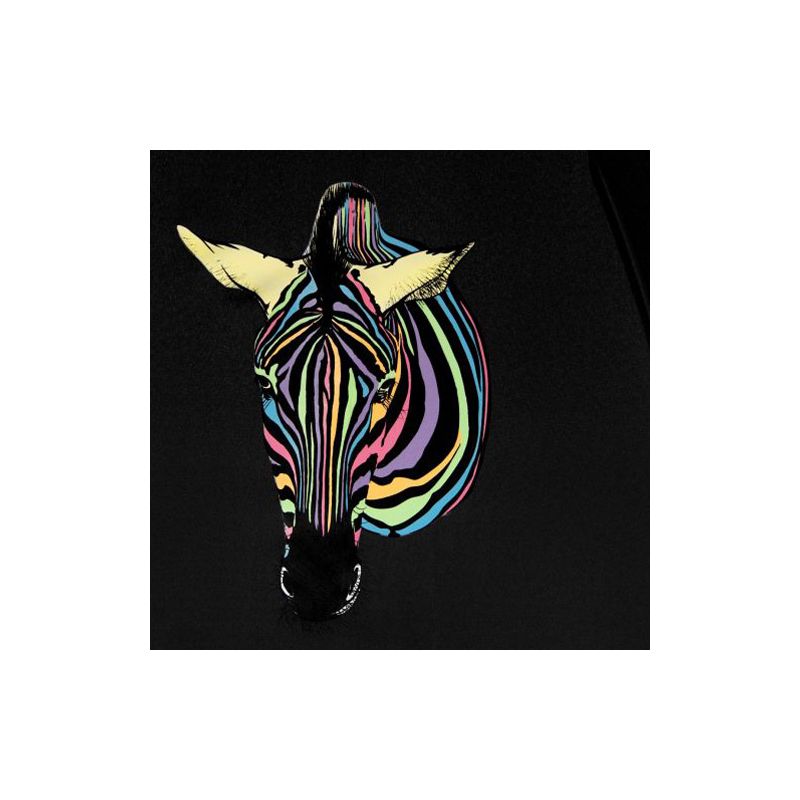 Parapluie noir fantaisie zèbre change de couleur