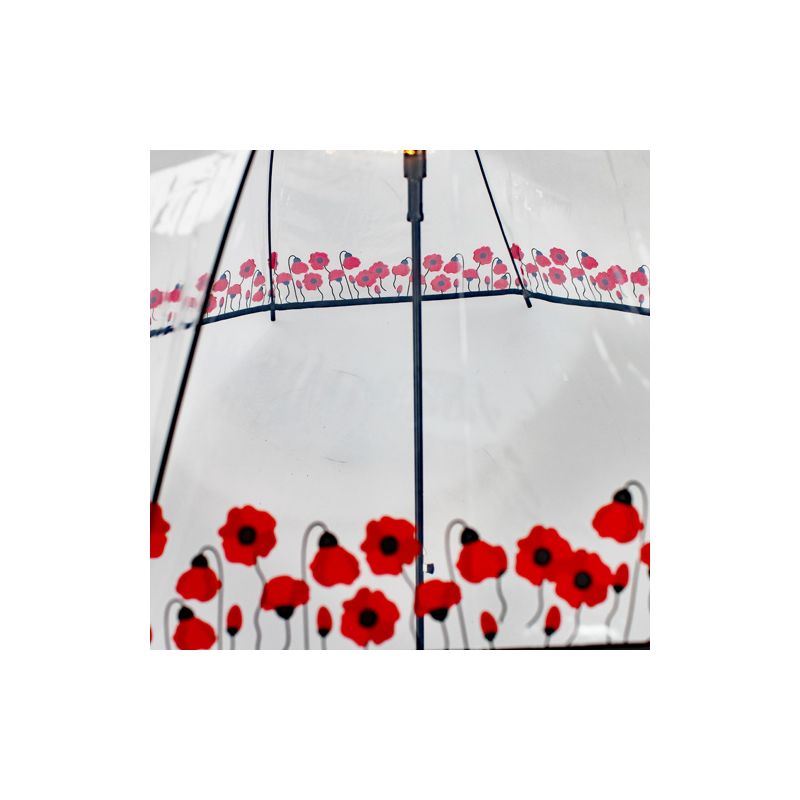 Parapluie cloche transparent guirlande coquelicots