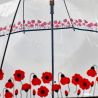 Parapluie cloche transparent guirlande coquelicots