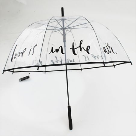 Parapluie cloche transparent love is in the air