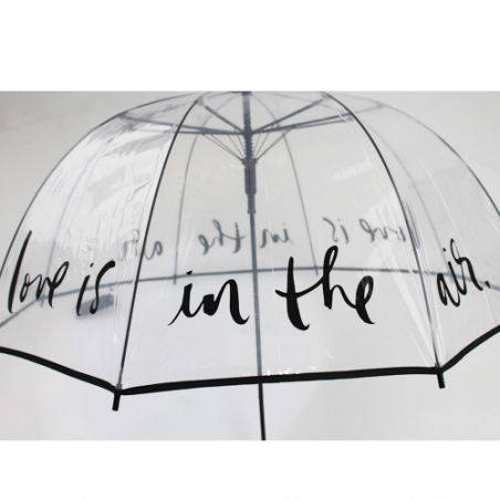 Parapluie cloche transparent love is in the air