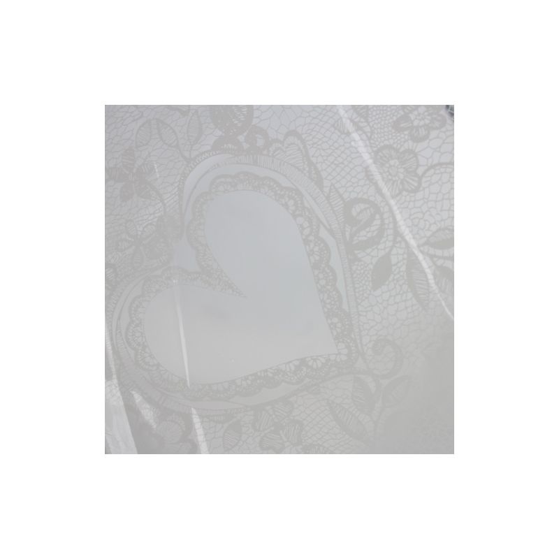 Parapluie transparent blanc coeur et dentelle