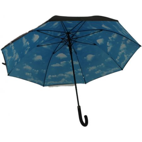 Grand parapluie noir ciel bleu
