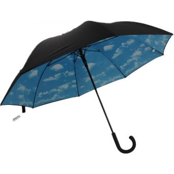 Grand parapluie noir ciel bleu