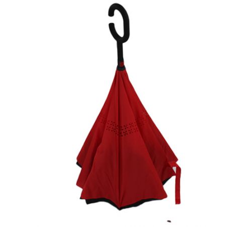 Parapluie inversé noir et rouge