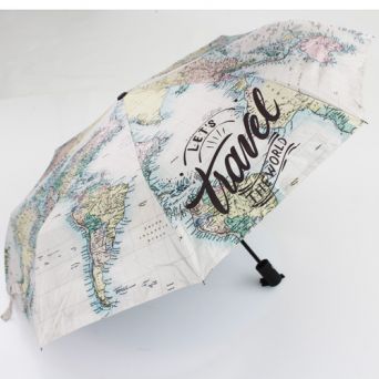 Parapluie pliant automatique carte vintage