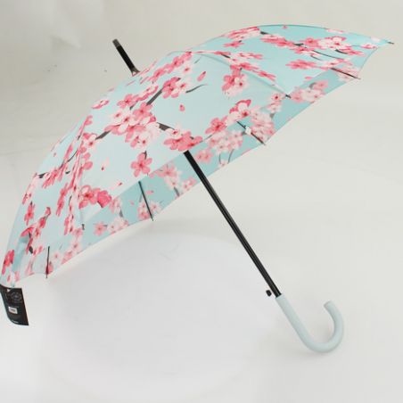 Grand parapluie canne cerisiers en fleur