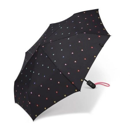 Parapluie pliant Esprit noir coeurs 