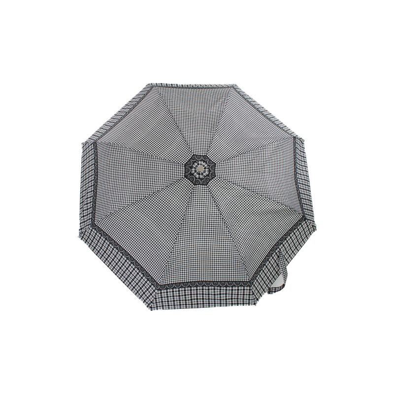 Parapluie pliant écossais noir et blanc Guy de Jean