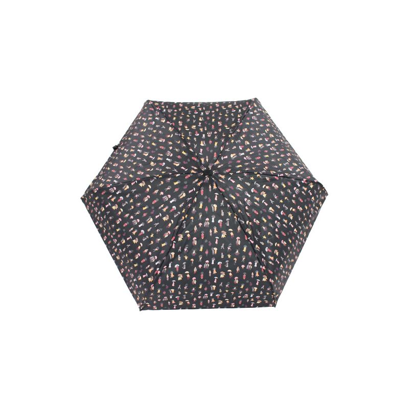 Mini parapluie pliant noir marchons sous la pluie