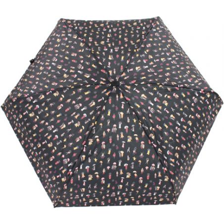 Mini parapluie pliant noir marchons sous la pluie