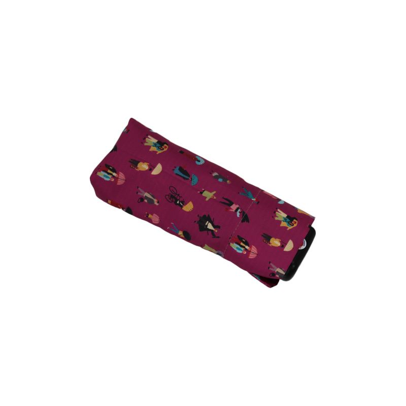 Mini parapluie pliant rose marchons sous la pluie