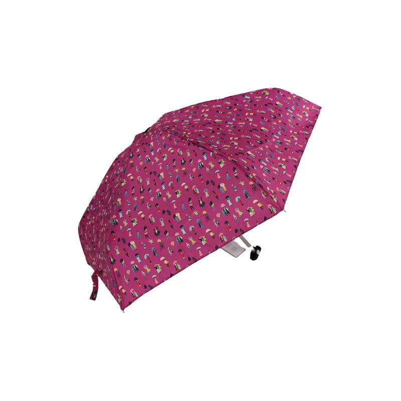 Mini parapluie pliant rose marchons sous la pluie