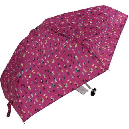 Mini parapluie pliant rose marchons sous la pluie