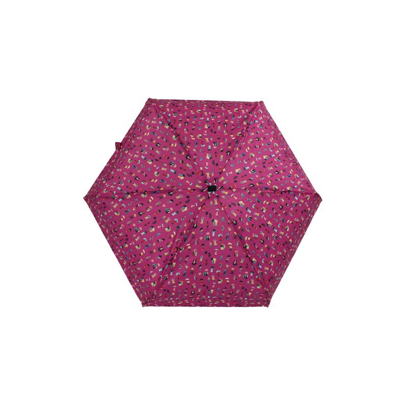 Mini parapluie pliant rose marchons sous la pluie