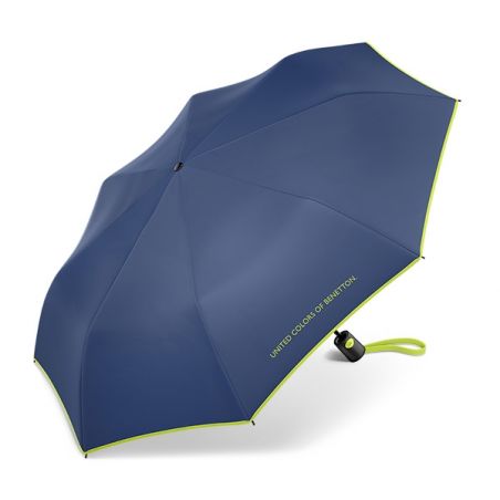 Parapluie pliant 3 sections bleu profond Benetton