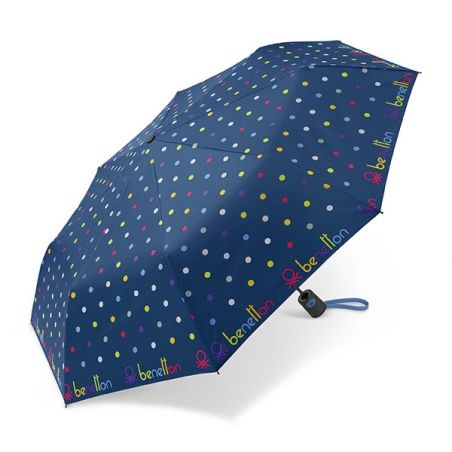 Parapluie pliant Benetton a pois multicolores