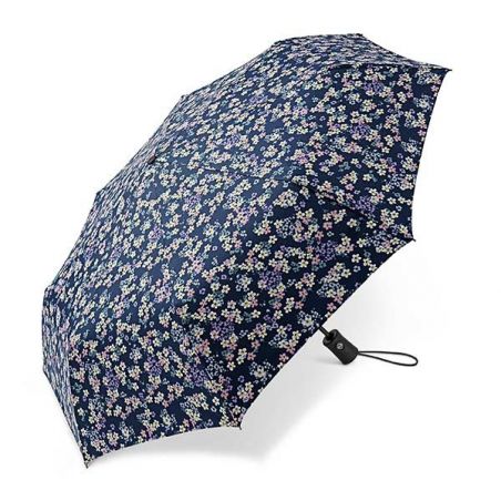 Parapluie pliant bleu toile fleurie
