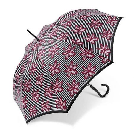 Parapluie Cardin rayures florales rouges