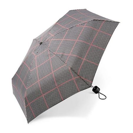 Parapluie de poche motif pied de poule beige Cardin