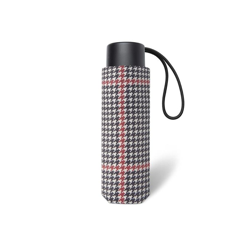 Parapluie de poche motif pied de poule beige Cardin