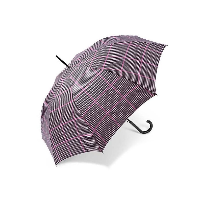 Parapluie motif pied de poule rose Cardin
