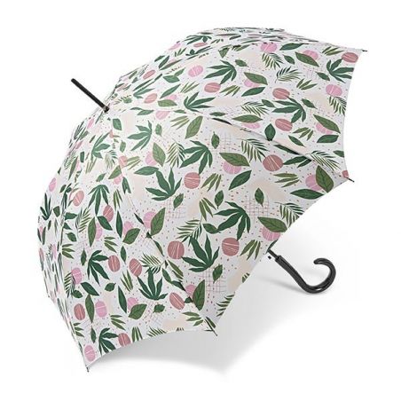 Parapluie droit tropical blanc Pierre Cardin