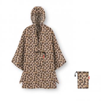 Poncho de pluie marron léopard