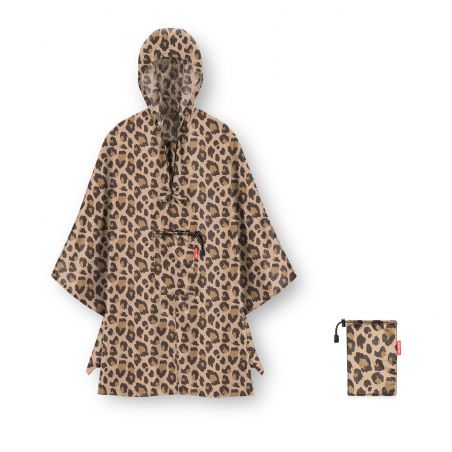Poncho de pluie marron léopard